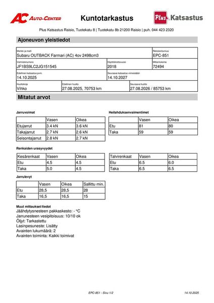 Subaru Outback vaihtoauto