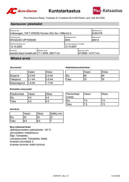Volkswagen T-Cross vaihtoauto