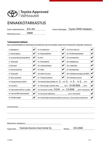 Toyota Yaris vaihtoauto