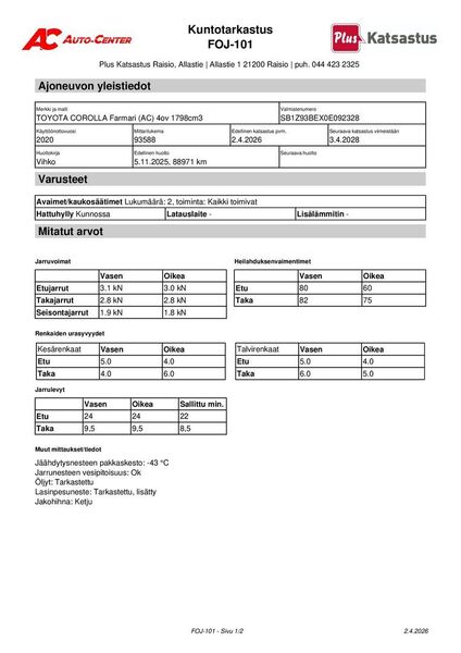 Toyota Corolla vaihtoauto