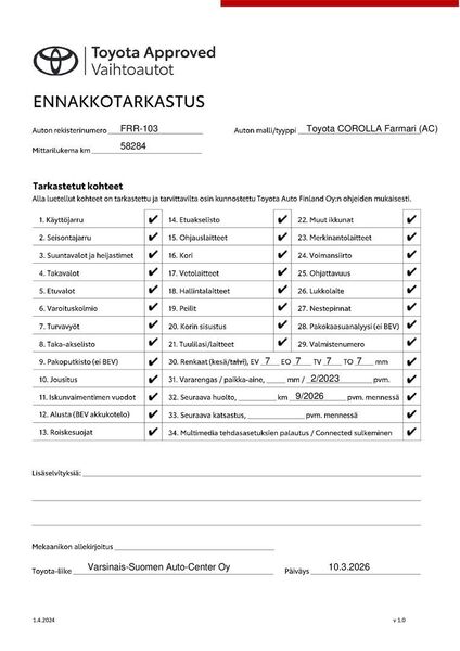 Toyota Corolla vaihtoauto