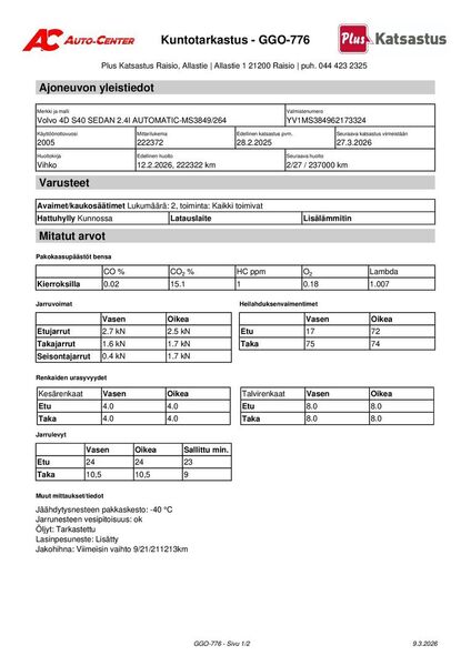 Volvo S40 vaihtoauto