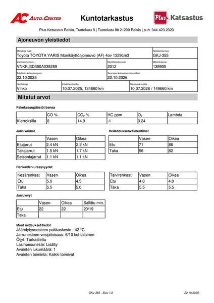 Toyota Yaris vaihtoauto