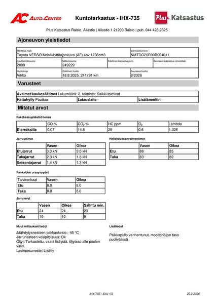 Toyota Verso vaihtoauto