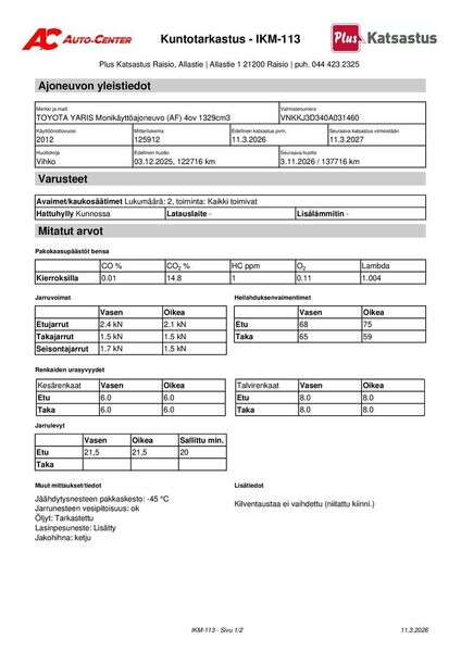 Toyota Yaris vaihtoauto