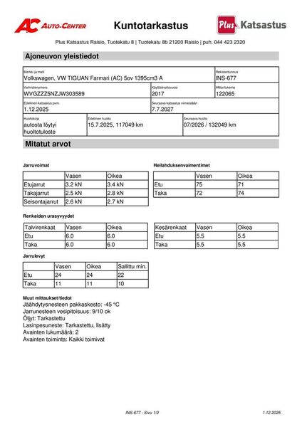 Volkswagen Tiguan vaihtoauto