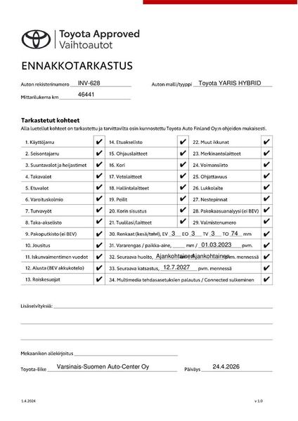 Toyota Yaris vaihtoauto