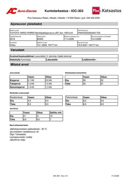 Toyota Yaris vaihtoauto