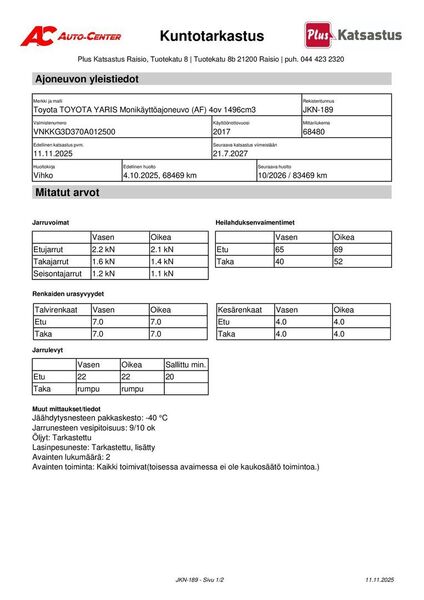 Toyota Yaris vaihtoauto