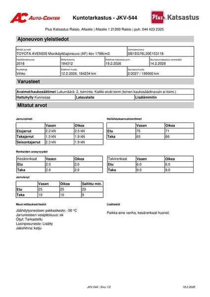 Toyota Avensis vaihtoauto