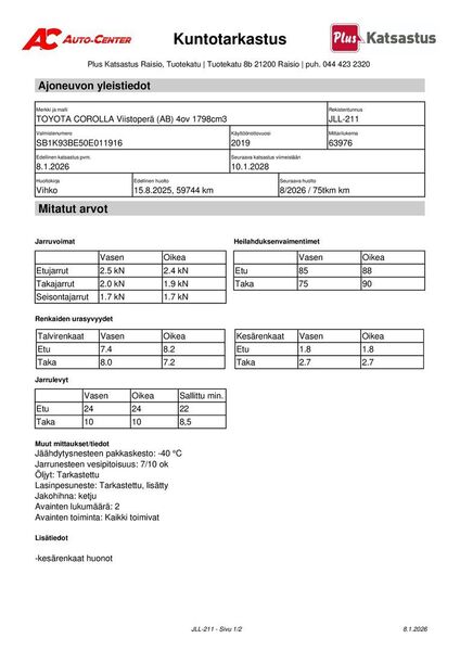 Toyota Corolla vaihtoauto