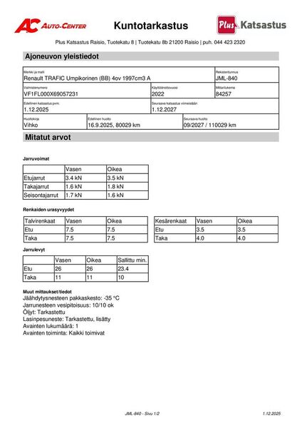 Renault Trafic vaihtoauto