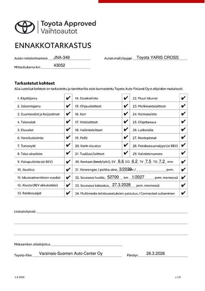 Toyota Yaris Cross vaihtoauto