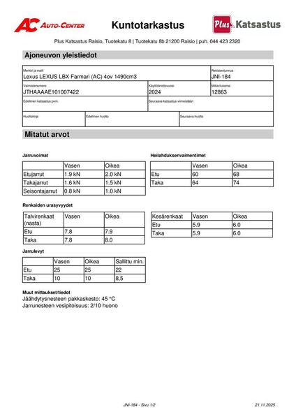 Lexus LBX vaihtoauto