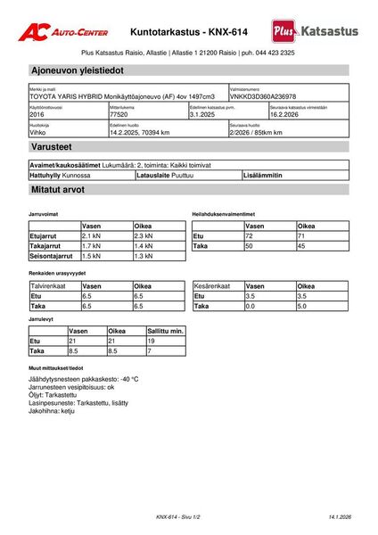 Toyota Yaris vaihtoauto