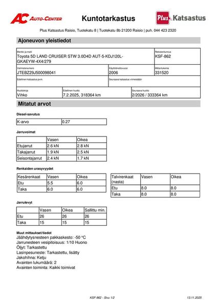 Toyota Land Cruiser vaihtoauto