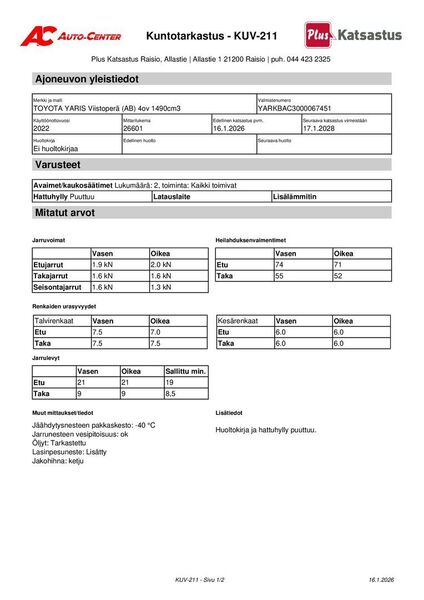 Toyota Yaris vaihtoauto