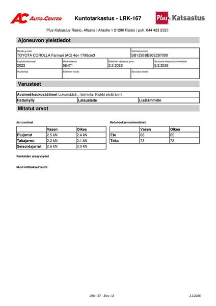 Toyota Corolla vaihtoauto