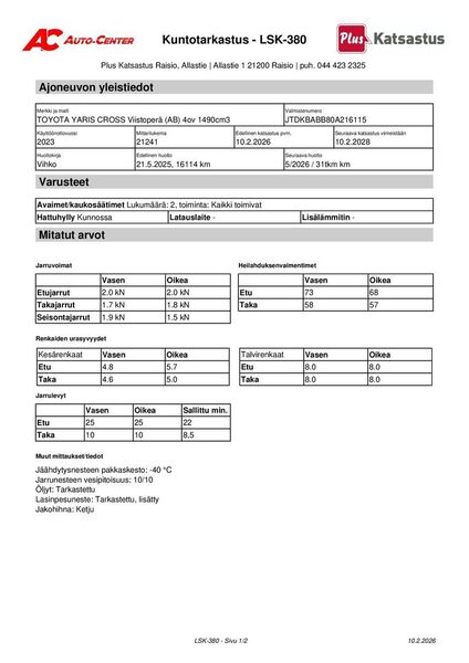 Toyota Yaris Cross vaihtoauto