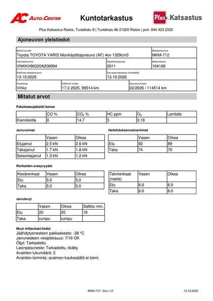 Toyota Yaris vaihtoauto