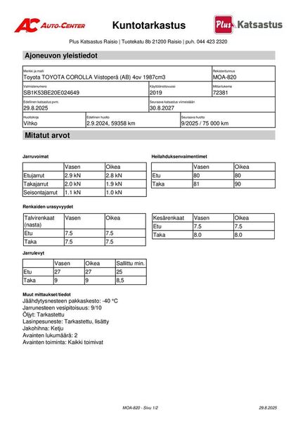 Toyota Corolla vaihtoauto