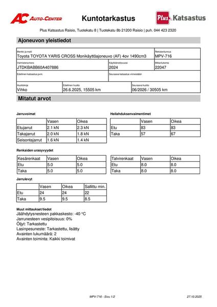 Toyota Yaris Cross vaihtoauto