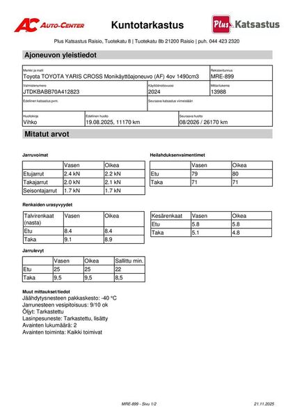 Toyota Yaris Cross vaihtoauto