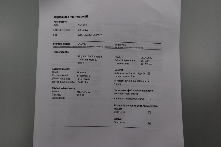 Mercedes-Benz CLA-sarja vaihtoauto