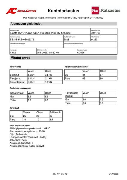 Toyota Corolla vaihtoauto