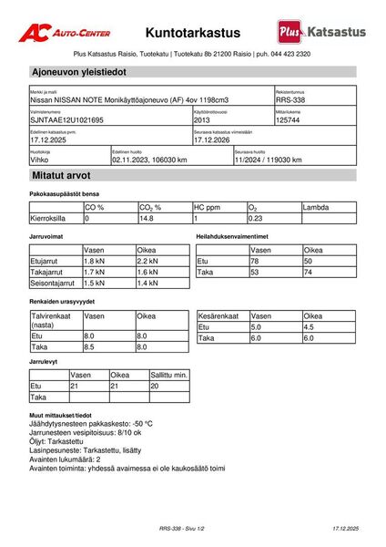 Nissan NOTE vaihtoauto