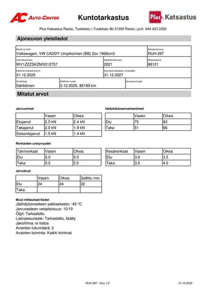 Volkswagen Caddy vaihtoauto