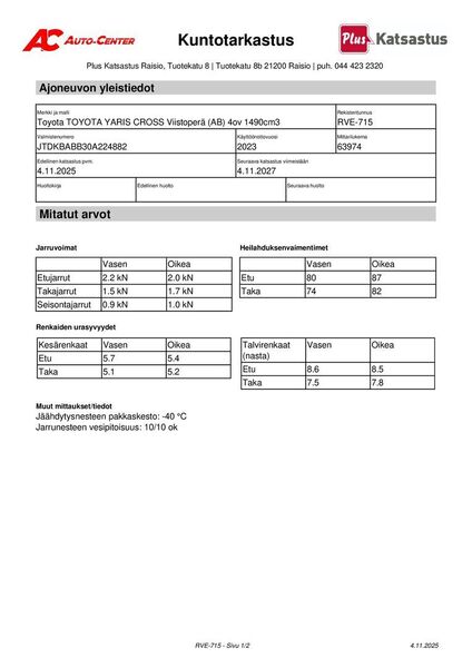 Toyota Yaris Cross vaihtoauto