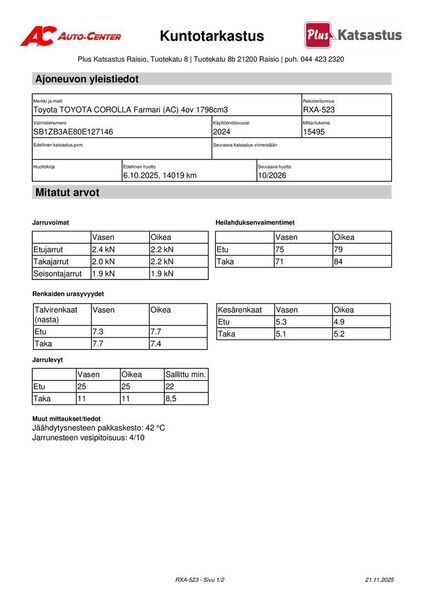 Toyota Corolla vaihtoauto