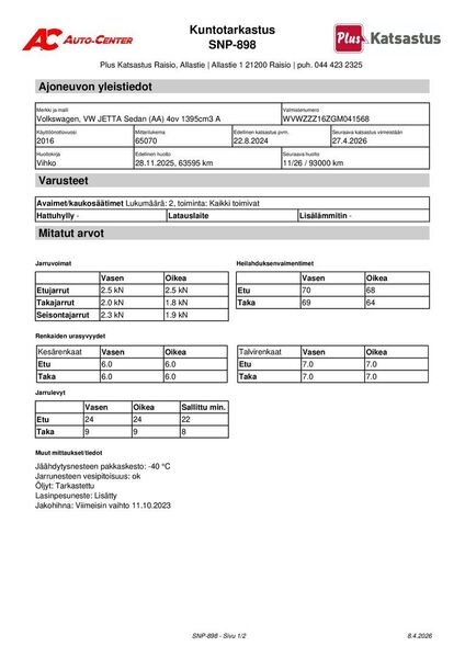 Volkswagen Jetta vaihtoauto