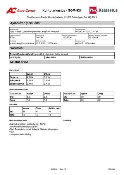 Ford Transit Custom vaihtoauto