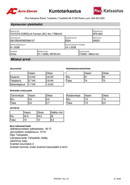 Toyota Corolla vaihtoauto