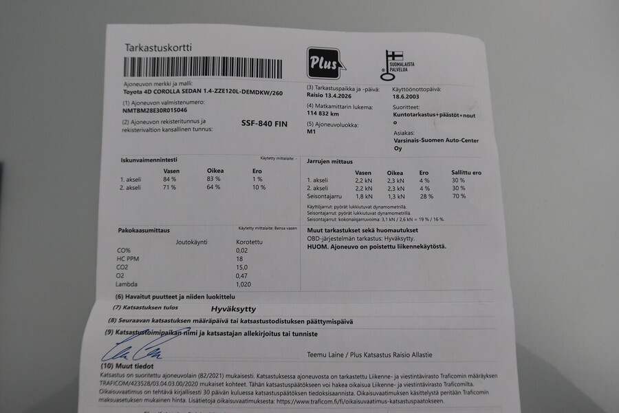 Toyota Corolla vaihtoauto