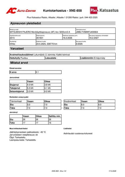 Mitsubishi Pajero vaihtoauto