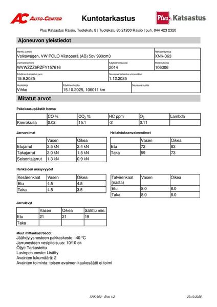 Volkswagen Polo vaihtoauto