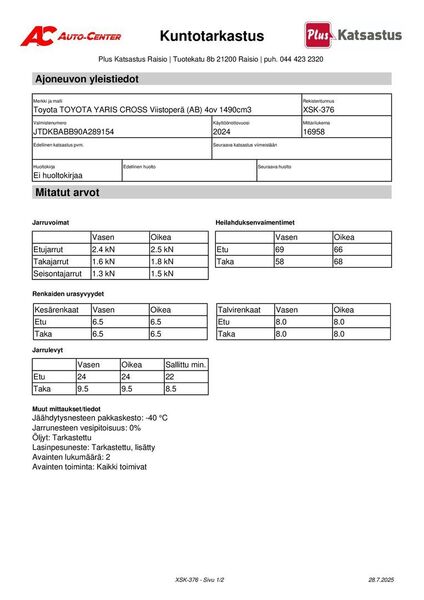 Toyota Yaris Cross vaihtoauto