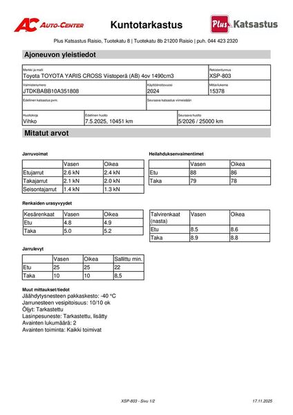 Toyota Yaris Cross vaihtoauto