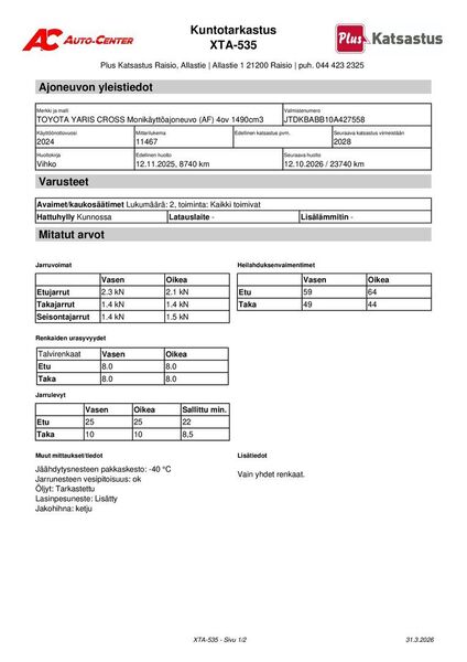 Toyota Yaris Cross vaihtoauto