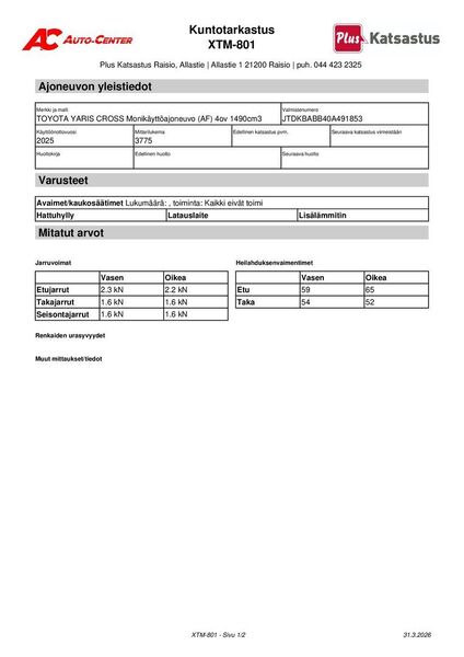 Toyota Yaris Cross vaihtoauto