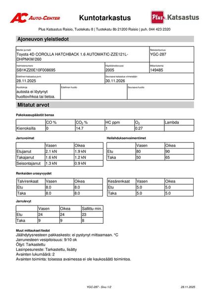 Toyota Corolla vaihtoauto