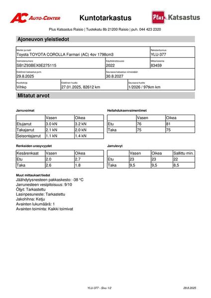 Toyota Corolla vaihtoauto