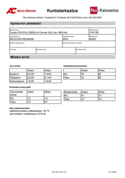 Toyota Corolla vaihtoauto