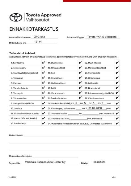 Toyota Yaris vaihtoauto