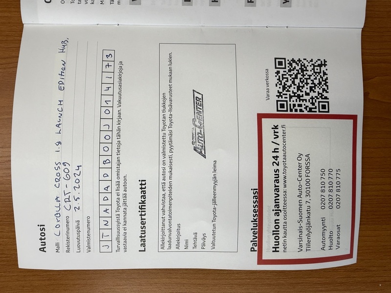 Toyota Corolla Cross vaihtoauto