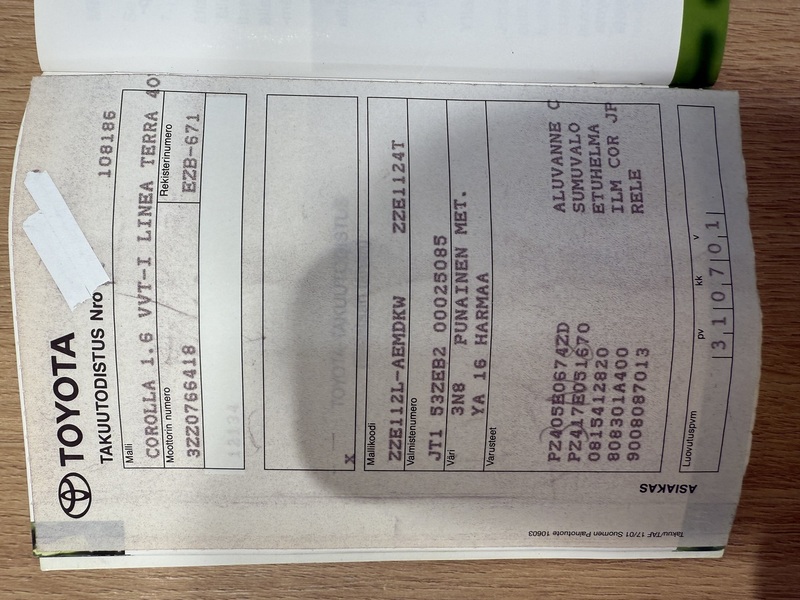 Toyota Corolla vaihtoauto