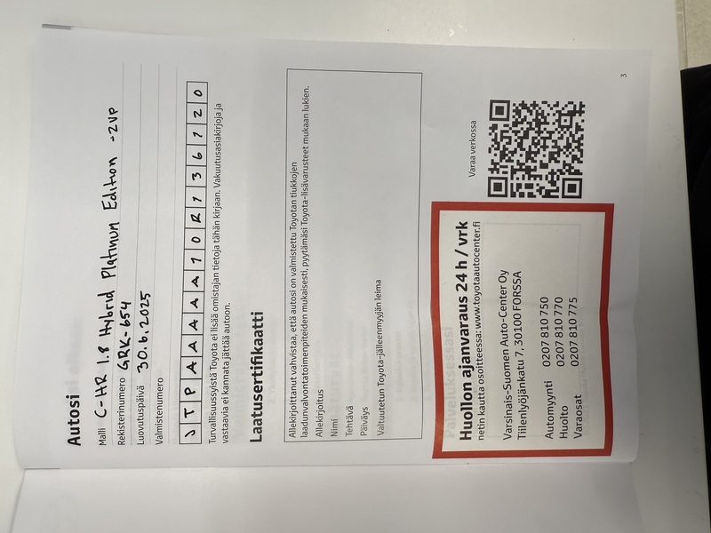 Toyota C-HR vaihtoauto